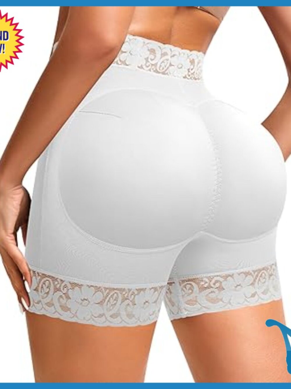 Butt Lifting Shapewear Shorts Tummy Control Detachable Pads 3X-Large